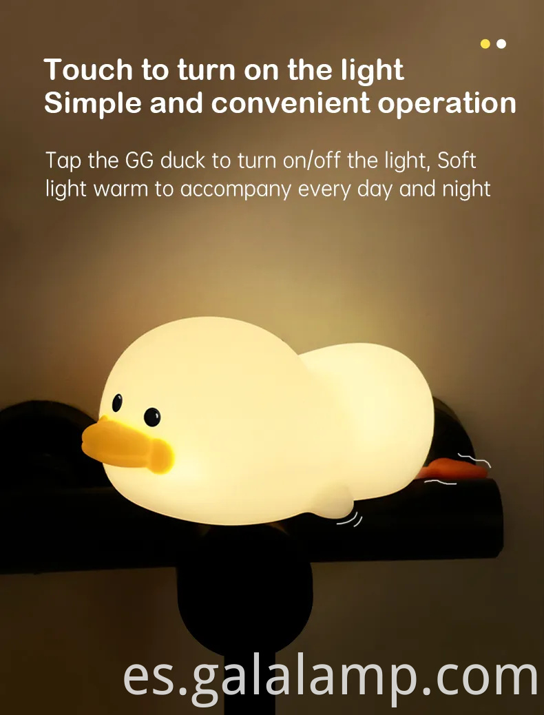 Encantadora luz nocturna en forma de pato para el espacio de sueño de los niños